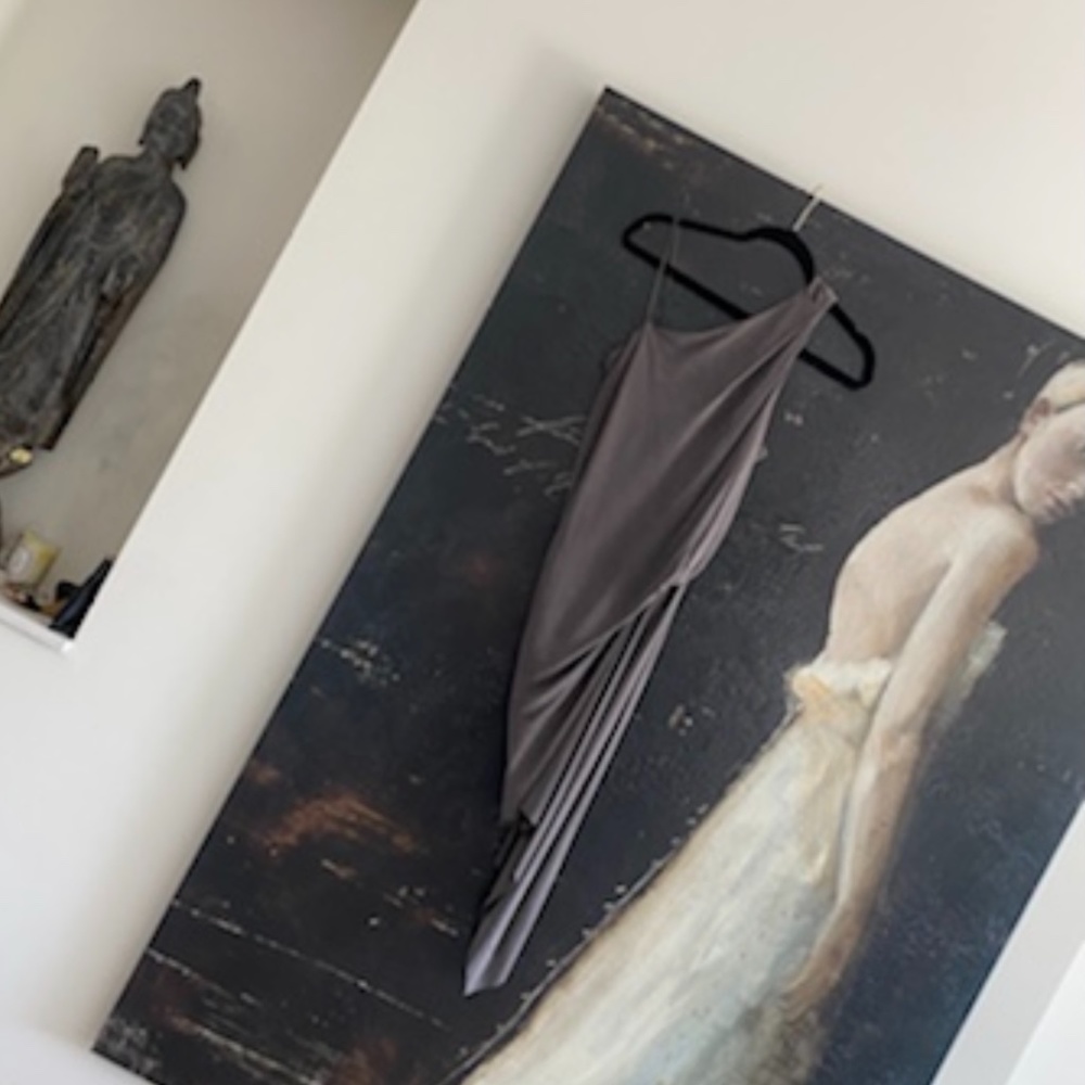 One shoulder silk dress